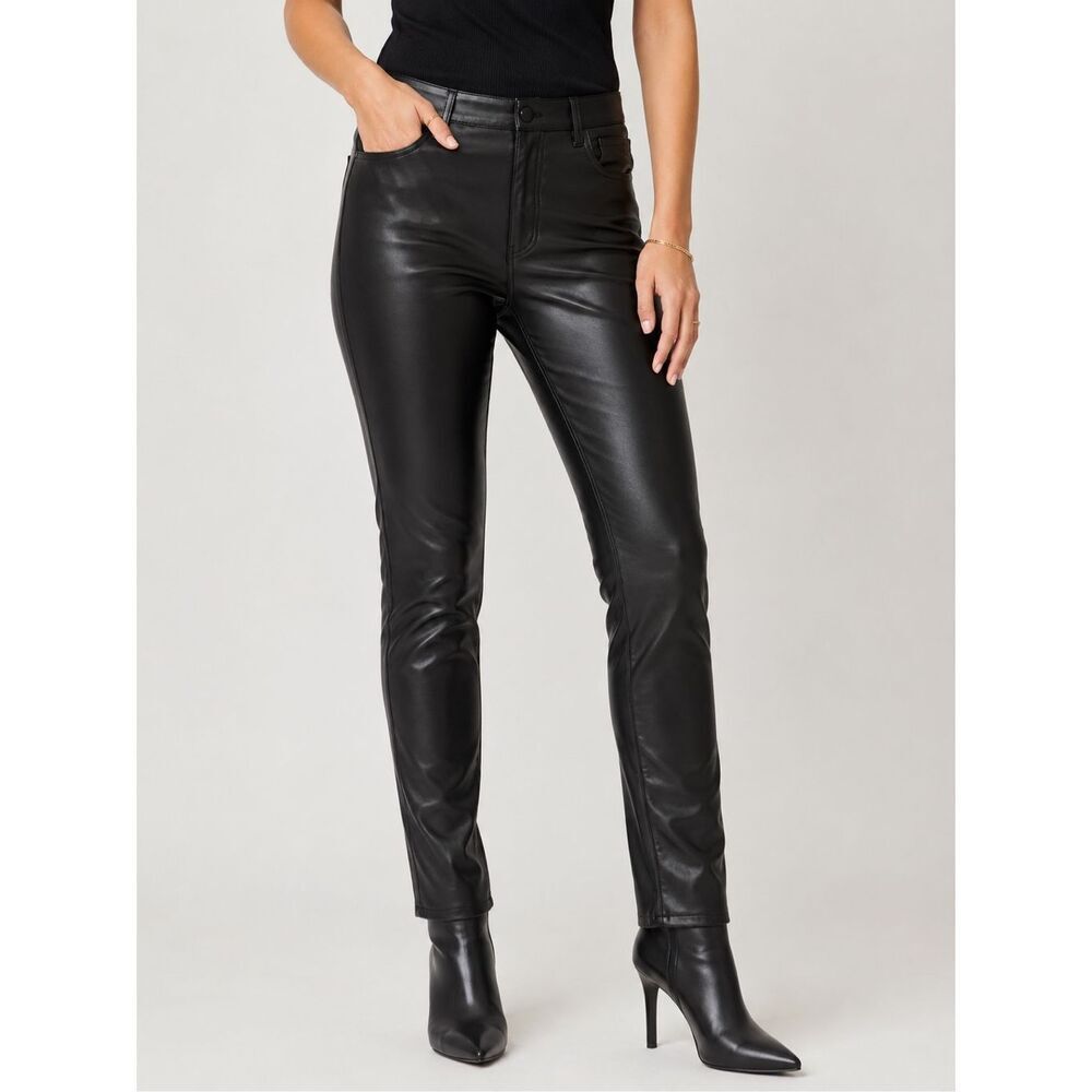 Abercrombie & Fitch Vegan Leather Skinny Pants High Rise Black 33/16